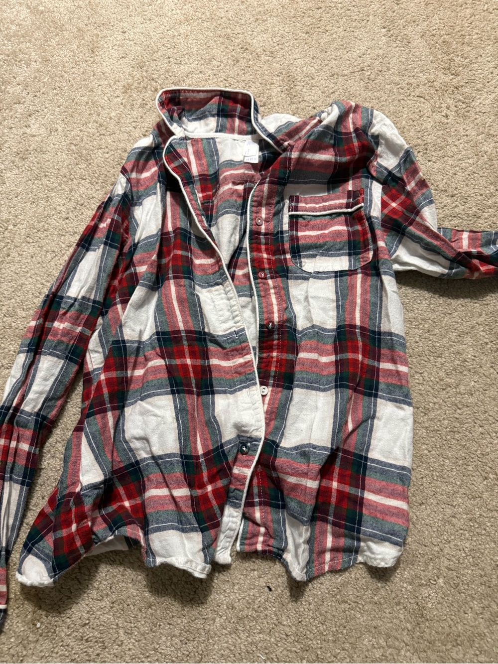 stars above Red and White Plaid Button-Down Shirt